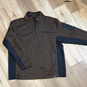 Ascend Dark Brown and Black Pullover 3/4 zip